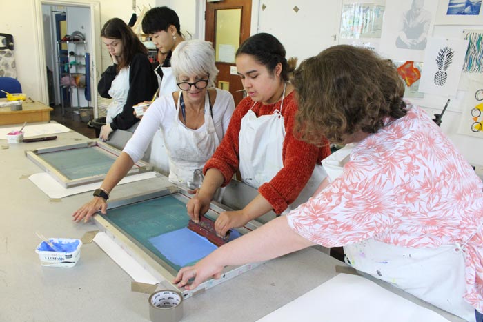 Screen printing masterclass at Gower College Swansea.